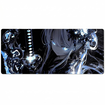 Gaming Mouse Pad Anime Dark Katana Girl XL 900&times; 400 mm Large Keyboard Mouse Pad