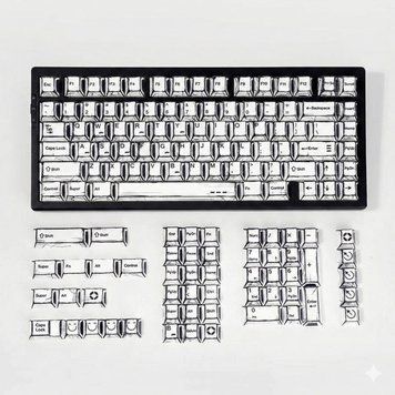 Keycaps COMICS Sketch for mechanical keyboard PBT Double-Shot | Cherry Profile Cap Set, In stock