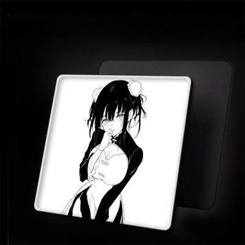 Gaming mouse pad Anime Monochrome Girl Gaming Mousepad XL 450&times; 420 mm
