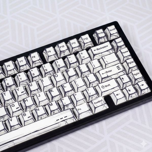 Keycaps COMICS Sketch for mechanical keyboard PBT Double-Shot | Cherry Profile Cap Set, In stock