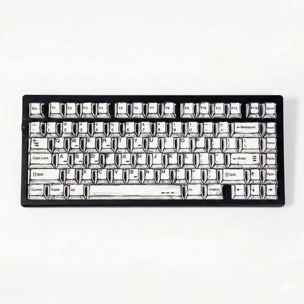Keycaps COMICS Sketch for mechanical keyboard PBT Double-Shot | Cherry Profile Cap Set, In stock
