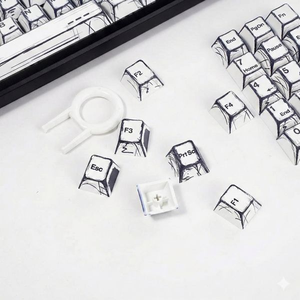 Keycaps COMICS Sketch for mechanical keyboard PBT Double-Shot | Cherry Profile Cap Set, In stock