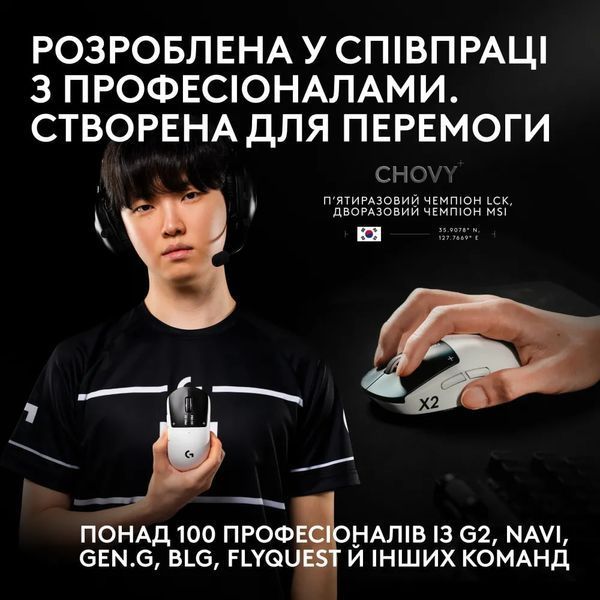 Logitech PRO X2 SUPERSTRIKE LIGHTSPEED White/Black 910-007776 фото
