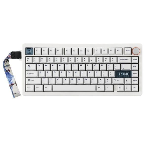 Klawiatura mechaniczna Cidoo QK75 Obudowa PC | 75% Tri-Mode | Hot-swap | Mocowanie uszczelki | VIA, Niedostępny, Biały