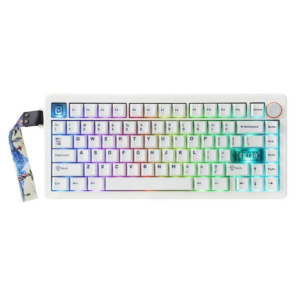 Klawiatura mechaniczna Cidoo QK75 Obudowa PC | 75% Tri-Mode | Hot-swap | Mocowanie uszczelki | VIA, Niedostępny, Biały