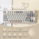 Klawiatura mechaniczna Epomaker Galaxy70 Aluminium | 75% Tri-Mode | Hot-swap | Mocowanie uszczelki, Niedostępny, Beżowy