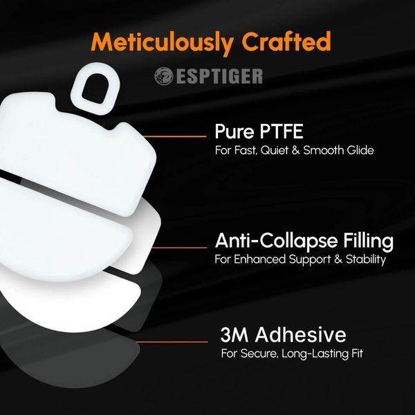 ESPTIGER Ice v2 for Razer Viper V3 Pro - fast PTFE Speed ​​glides for maximum gliding