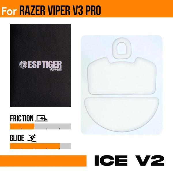 ESPTIGER Ice v2 for Razer Viper V3 Pro - fast PTFE Speed ​​glides for maximum gliding