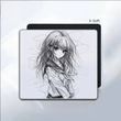 Игровой коврик для мыши Anime Sketch Girl Black 450&times;400 мм &ndash; большой геймерский mousepad для FPS, Valorant, CS2