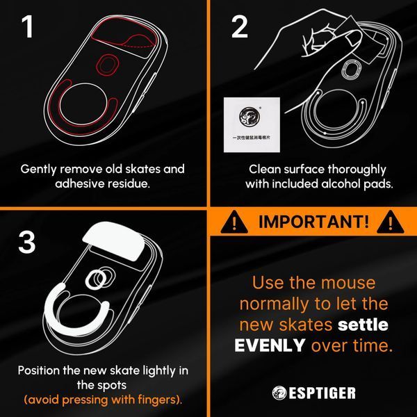 ESPTIGER ICE V2 for Razer Viper V2 Pro - fast PTFE Speed ​​glides for maximum gliding