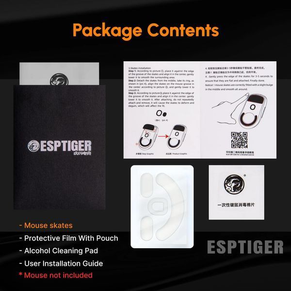ESPTIGER ICE V2 for Razer Viper V2 Pro - fast PTFE Speed ​​glides for maximum gliding