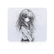 Podkładka pod mysz gamingową Anime Sketch Girl Black 450&times; 400 mm &ndash; duża podkładka gamingowa do FPS, Valorant, CS2