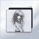 Podkładka pod mysz gamingową Anime Sketch Girl Black 450&times; 400 mm &ndash; duża podkładka gamingowa do FPS, Valorant, CS2