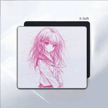 Gaming mouse pad Anime Sketch Girl Pink 450&times; 400 mm &ndash; large gaming mousepad for FPS, Valorant, CS2