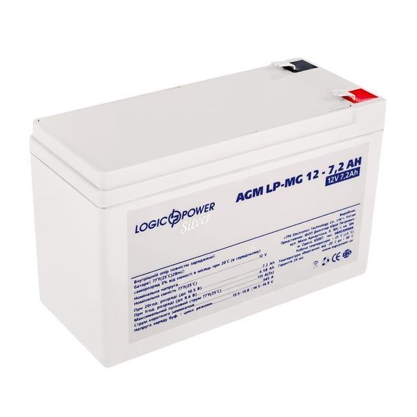 Акумуляторна батарея LogicPower 12V 7.2AH (LPM-MG 12 - 7.2 AH) AGM мультігель LP6553 фото