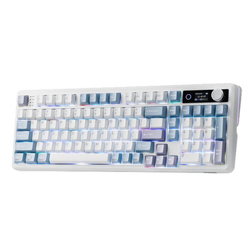 Mechanical keyboard EPOMAKER TH99 PRO White 96% - 98 keys, RGB, screen, knob, 10000 mAh, tri-mode, EPOMAKER Creamy Jade Switch