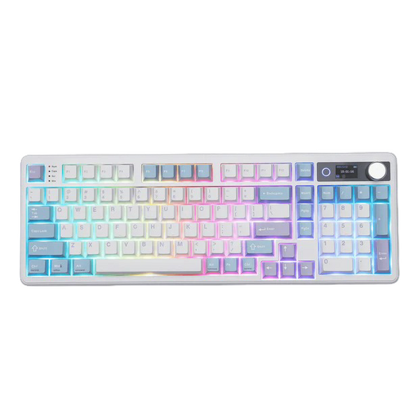 Механічна клавіатура EPOMAKER TH99 PRO White 96% &mdash; 98 клавіш, RGB, екран, knob, 10000 mAh, tri-mode, EPOMAKER Sea Salt Silent Switch V2 EPO-TH99PRO-SSSV2-WHT фото
