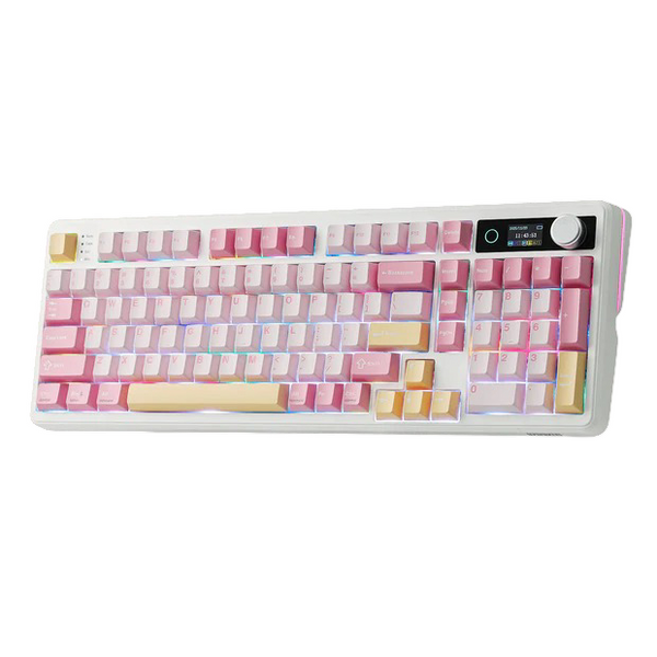 Механическая клавиатура EPOMAKER TH99 PRO Pink 96% &mdash; 98 клавиш, RGB, экран, knob, 10000 mAh, tri-mode, EPOMAKER Sea Salt Silent Switch V2 EPO-TH99PRO-SSSV2-PNK фото