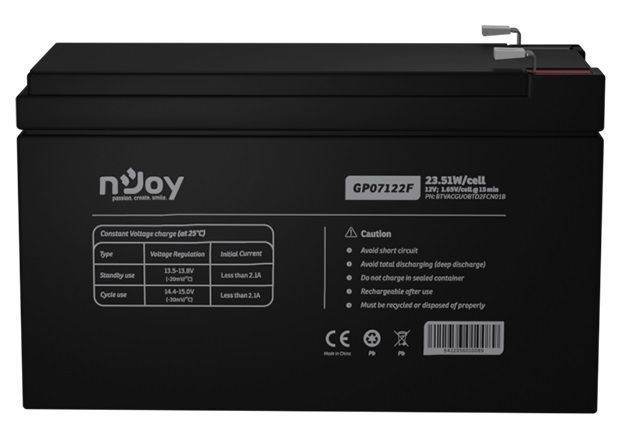 Акумуляторна батарея Njoy GP07122F 12V 7AH (BTVACGUOBTD2FCN01B) AGM GP07122F фото