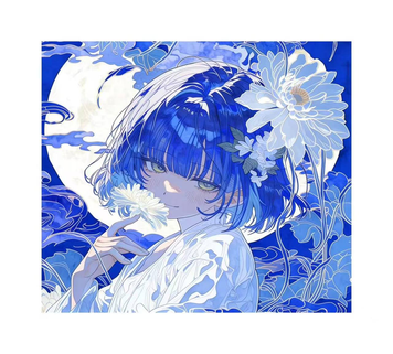 MiFune Gaming Mat with Blue Floral Anime Design