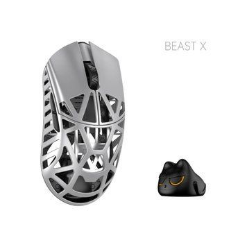 Mysz WLmouse Beast X Pro srebrna bezprzewodowa mysz do gier ze magnezem magnezowa mysz do gier 8K częstotliwość odpytywania PAW3395