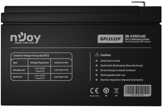 Акумуляторна батарея Njoy GP12122F 12V 12AH (BTVACATBCTI2FCN01B) AGM GP12122F фото