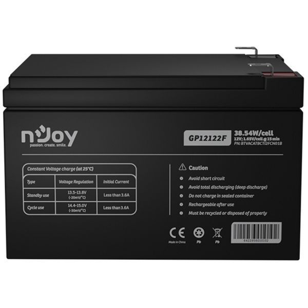 Акумуляторна батарея Njoy GP12122F 12V 12AH (BTVACATBCTI2FCN01B) AGM GP12122F фото
