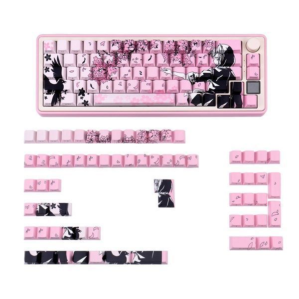 Keycap Sakura PBT do klawiatury mechanicznej &ndash; Dye-Sub, Nowości, 108&ndash;140 klawiszy, Dostępny