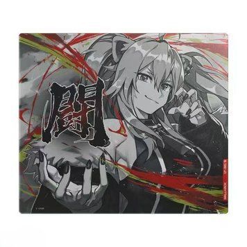 Shishiro Botan play mat with red accents and anime art