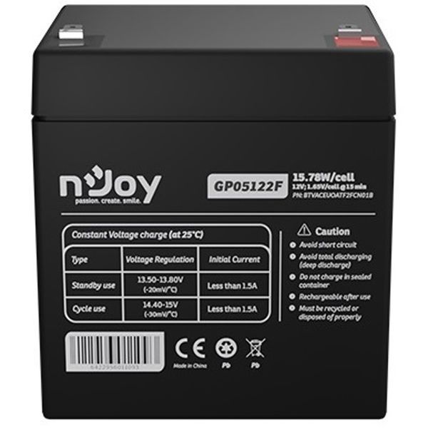 Rechargeable battery Njoy GP05122F 12V 5 AH ( BTVACEUOBTO2FCW01B ) AGM