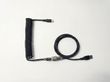 Премиум кабель для клавиатуры Coiled Cable Aluminum Black | Авиатор GX16 | Мягкая тканевая оплетка | Type-C