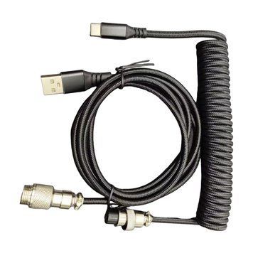 Kabel do klawiatury AVIATOR Coiled Cable Aluminum Black
