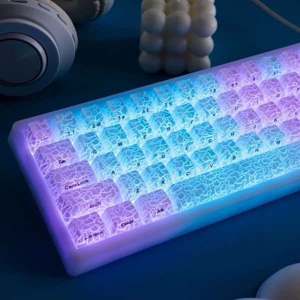 Transparent keycaps New Version 2.0 - 118+ keys, OEM profile, Shine-Through design, IMD technology, white color