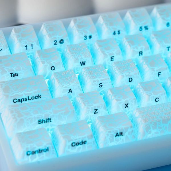 Transparent keycaps New Version 2.0 - 118+ keys, OEM profile, Shine-Through design, IMD technology, white color