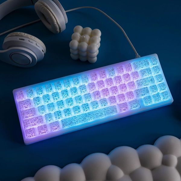 Transparent keycaps New Version 2.0 - 118+ keys, OEM profile, Shine-Through design, IMD technology, white color