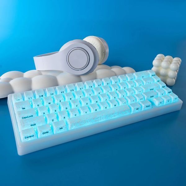 Transparent keycaps New Version 2.0 - 118+ keys, OEM profile, Shine-Through design, IMD technology, white color