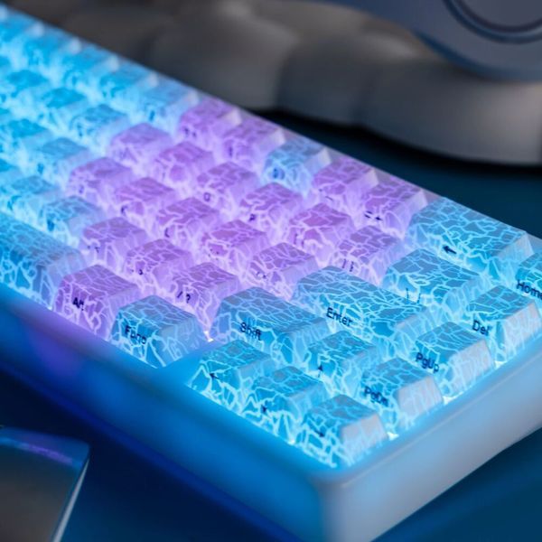 Transparent keycaps New Version 2.0 - 118+ keys, OEM profile, Shine-Through design, IMD technology, white color