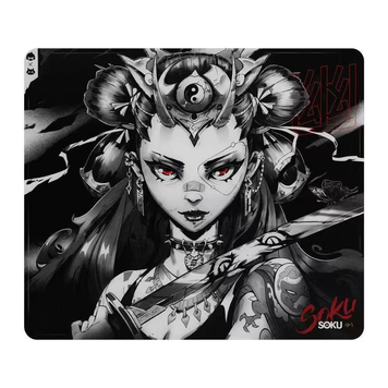 Playmat FUJIN in dark black and red style