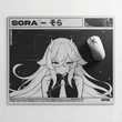 Ігровий килимок Shiny Sora з чорно-білим аніме-принтом для миші