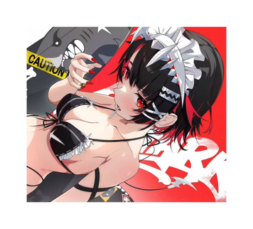 Zone Zero play mat with vibrant red and black anime print