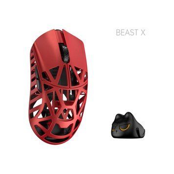 Mysz WLmouse Beast X Pro czerwona bezprzewodowa mysz do gier z magnezem magnezowa mysz do gier 8K częstotliwość odpytywania PAW3395