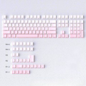 Кейкапы Gradient Side-Print PBT | Градиентные колпачки с боковыми символами | Cherry профиль 141 клавиша KC-GRAD-SIDE-PNK фото
