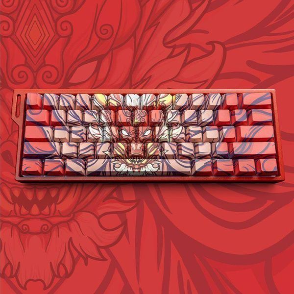Dragon PBT - a designer set of keycaps with dragons in the Cherry profile for mechanical keyboards, In stock