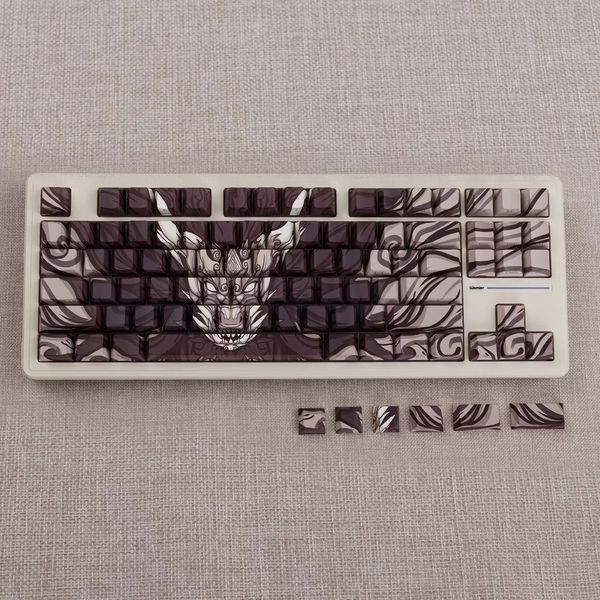 Dragon PBT - designerski zestaw nakładek na klawisze ze smokami w profilu Cherry do klawiatur mechanicznych, Niedostępny