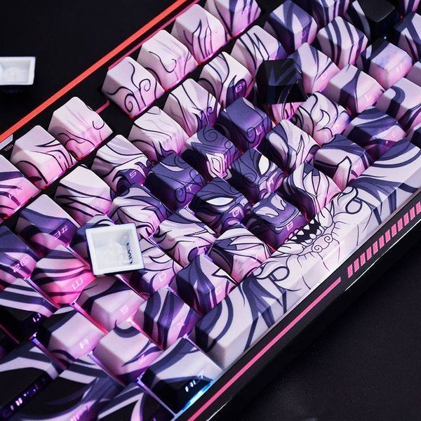 Dragon PBT - designerski zestaw nakładek na klawisze ze smokami w profilu Cherry do klawiatur mechanicznych, Niedostępny