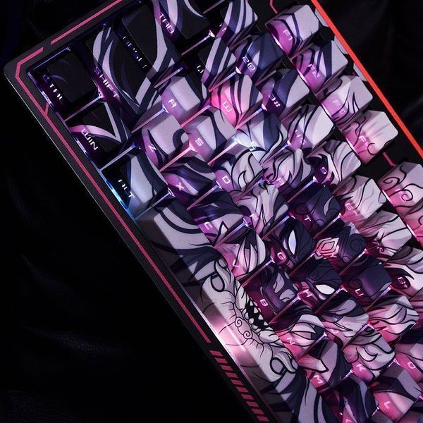 Dragon PBT - designerski zestaw nakładek na klawisze ze smokami w profilu Cherry do klawiatur mechanicznych, Niedostępny