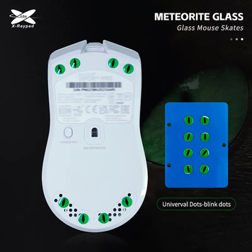 Glass Glides X-Raypad Meteorite Glass Mouse Skates Green (Fast)