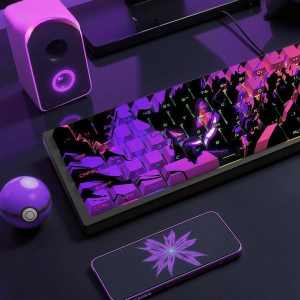Pokemon PBT Side-print - designer OEM profile caps with side engraving and bright artwork, In stock
