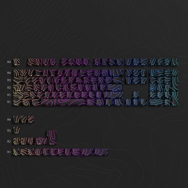Topographic PBT Cherry Profile - designerskie nakładki na klawisze z wzorem topograficznym do klawiatur mechanicznych, Dostępny