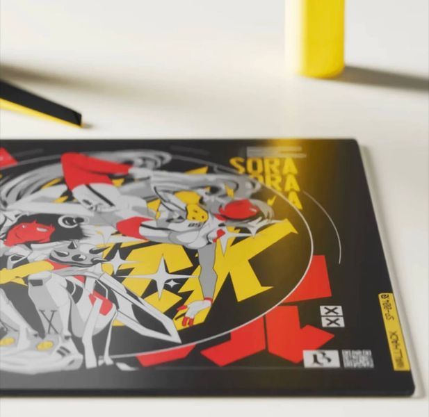 Glass playing surface Arcade Twins (Glassfall) 490x430 mm | Glass Mouse Pad for professional gaming, In stock